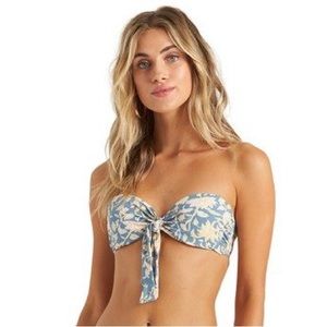 🌞 Billabong 🌞 Wave Gypsy Bandeau Blue Floral Bikini Top size Medium